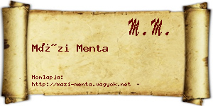 Mázi Menta névjegykártya